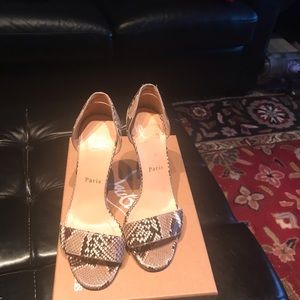 Christian Louboutin Snake-Print open toe pump